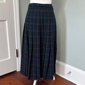 Vintage Pendleton Authentic Argyle Tartan Pleated Plaid Wool Skirt Size 8